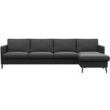 FLEXLUX Ecksofa »Fiore, L-Form, bequem und komfortabel durch hochwertigem Sitzaufbau«, schmale Armlehnen, Kaltschaum, Füße Alu+schwarz