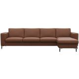 FLEXLUX Ecksofa »Fiore, super Sitzkomfort durch Kaltschaum im Sitz, L-Form«, breite Armlehnen, Füße Alu+schwarz