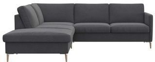 FLEXLUX Ecksofa "Fiore, L-Form, super bequem durch Kaltschaum im Sitz", schmale Armlehnen, Füße Alu/Eiche, B/T 234/225 cm