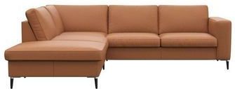 FLEXLUX Ecksofa »Fiore, L-Form«, breite Armlehnen, Füße Alu/schwarz, B/T 241/225 cm, Kaltschaum im Sitz