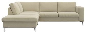 FLEXLUX Ecksofa "Fiore, L-Form", breite Armlehnen, Füße alufarben, B/T 241/225 cm, Kaltschaum im Sitz