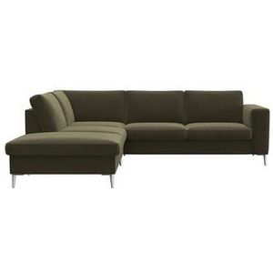 FLEXLUX Ecksofa »Fiore, L-Form«, breite Armlehnen, Füße alufarben, B/T 241/225 cm, Kaltschaum im Sitz