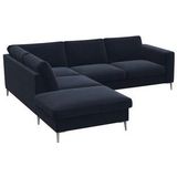 FLEXLUX Ecksofa »Fiore, L-Form«, breite Armlehnen, Füße alufarben, B/T 241/225 cm, Kaltschaum im Sitz