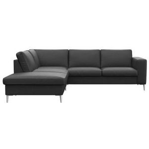 FLEXLUX Ecksofa »Fiore, L-Form«, breite Armlehnen, Füße alufarben, B/T 241/225 cm, Kaltschaum im Sitz