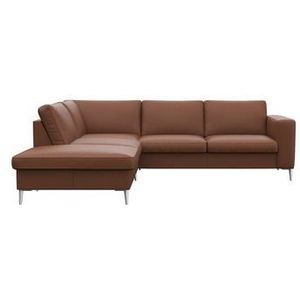 FLEXLUX Ecksofa »Fiore, L-Form«, breite Armlehnen, Füße alufarben, B/T 241/225 cm, Kaltschaum im Sitz