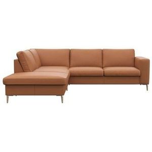 FLEXLUX Ecksofa »Fiore, L-Form«, breite Armlehnen, Füße Alu/Eiche, B/T 241/225 cm, Kaltschaum im Sitz