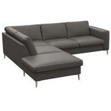FLEXLUX Ecksofa »Fiore, L-Form«, breite Armlehnen, Füße Alu/Eiche, B/T 241/225 cm, Kaltschaum im Sitz