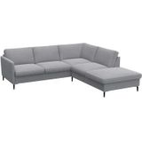 FLEXLUX Ecksofa "Fiore, L-Form", schmale Armlehnen, Füße Alu/schwarz, B/T 234/225cm, Kaltschaum im Sitz