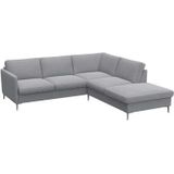 FLEXLUX Ecksofa »Fiore, L-Form«, schmale Armlehnen, Füße alufarben, B/T 234/225 cm, Kaltschaum im Sitz