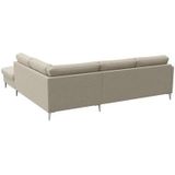 FLEXLUX Ecksofa "Fiore, L-Form", schmale Armlehnen, Füße alufarben, B/T 234/225 cm, Kaltschaum im Sitz