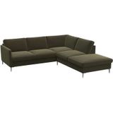 FLEXLUX Ecksofa "Fiore, L-Form", schmale Armlehnen, Füße alufarben, B/T 234/225 cm, Kaltschaum im Sitz