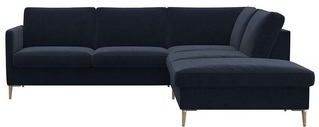 FLEXLUX Ecksofa "Fiore, L-Form, super bequem durch Kaltschaum im Sitz", schmale Armlehnen, Füße Alu/Eiche, B/T 234/225 cm