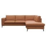 FLEXLUX Ecksofa »Fiore, L-Form«, breite Armlehnen, Füße Alu/schwarz, B/T 241/225 cm, Kaltschaum im Sitz
