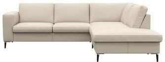 FLEXLUX Ecksofa "Fiore, L-Form", breite Armlehnen, Füße Alu/schwarz, B/T 241/225 cm, Kaltschaum im Sitz
