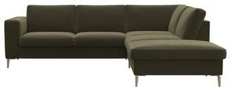 FLEXLUX Ecksofa "Fiore, L-Form", breite Armlehnen, Füße Alu/Eiche, B/T 241/225 cm, Kaltschaum im Sitz