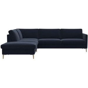 Hoekbank - Royal Blue - Geolied Eiken - 266x225x85 cm