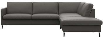 FLEXLUX Ecksofa "Fiore, super Sitzkomfort durch Kaltschaum im Sitz, L-Form", schmale Armlehnen, Füße Alu+schwarz