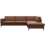 FLEXLUX Ecksofa »Fiore, super Sitzkomfort durch Kaltschaum im Sitz, L-Form«, breite Armlehnen, Füße Alu+schwarz