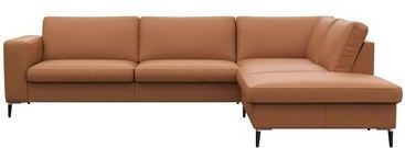 FLEXLUX Ecksofa "Fiore, super Sitzkomfort durch Kaltschaum im Sitz, L-Form", breite Armlehnen, Füße Alu+schwarz