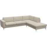 FLEXLUX Ecksofa "Fiore, super Sitzkomfort durch Kaltschaum im Sitz, L-Form", breite Armlehnen, Füße Alu