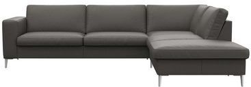 FLEXLUX Ecksofa "Fiore, super Sitzkomfort durch Kaltschaum im Sitz, L-Form", breite Armlehnen, Füße Alu