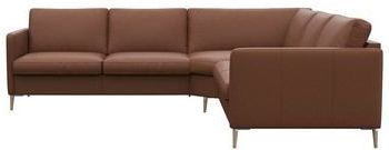 FLEXLUX Ecksofa »Fiore, gleichschenklig, bequem durch hochwertigem Sitzaufbau«, schmale Armlehnen, Kaltschaum, Füße Alu+ Eiche