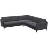 FLEXLUX Ecksofa »Fiore, gleichschenklig, super Sitzkomfort durch Kaltschaum im Sitz«, breite Armlehnen, Füße Alu+schwarz