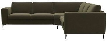 FLEXLUX Ecksofa »Fiore, gleichschenklig, super Sitzkomfort durch Kaltschaum im Sitz«, breite Armlehnen, Füße Alu+schwarz