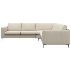 FLEXLUX Ecksofa »Fiore, gleichschenklig, super Sitzkomfort durch Kaltschaum im Sitz«, breite Armlehnen, Füße Alu+schwarz