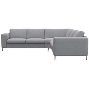 FLEXLUX Ecksofa "Fiore, gleichschenklig, super Sitzkomfort durch Kaltschaum im Sitz", breite Armlehnen, Füße Alu+ Eiche, L-Form