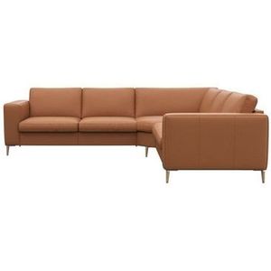 FLEXLUX Ecksofa »Fiore, gleichschenklig, super Sitzkomfort durch Kaltschaum im Sitz«, breite Armlehnen, Füße Alu+ Eiche, L-Form