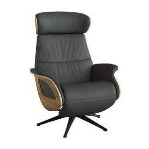 FLEXLUX Relaxfauteuil Clement praktische elektrische fauteuil Maat M, elektrische rug- en voetensteun, accu, armleuning Eiken, zwarte poot