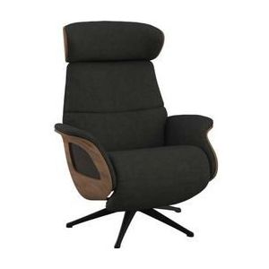 FLEXLUX Relaxfauteuil Clement praktische elektrische fauteuil Maat M, elektrische rug- en voetensteun, accu, armleuning Walnoot, zwarte poot