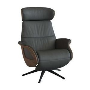 FLEXLUX Relaxfauteuil Clement praktische elektrische fauteuil Maat M, elektrische rug- en voetensteun, accu, armleuning Walnoot, zwarte poot