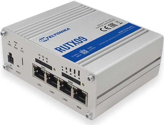 Teltonika RUTX09 Router - Aluminium - Dual SIM - 4 x Gigabit