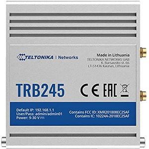 Teltonika TRB245 Industrial M2M LTE Cat 4 Gateway TRB2450000, 150, W125727569 (4 Gateway TRB2450000, 150 Mpps, SNMP, TCP, UDP, IPv4, IPv6, ICMP, N. TP, DNS, TP, HTTPS, FTP, SMTP, SSL)