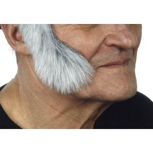 Partychimp Elvis Bakkebaarden Opplak Nep Bakkebaarden voor Carnaval Verkleedaccessoire - Grijs/Wit - Imitatiebont