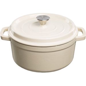 Grand Feu - Geëmailleerde gietijzeren braadpan - 4,7 l - wit