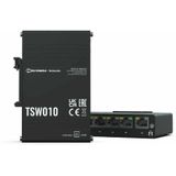 Teltonika - TSW010 - Netwerkschakelaar - Zwart - 5x RJ45 - 10/100 Mbit/s