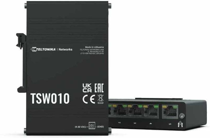 Teltonika - TSW010 - Netwerkschakelaar - Zwart - 5x RJ45 - 10/100 Mbit/s