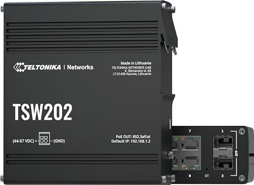 Teltonika TSW202 - Managed L2 Switch - 8 Poorten - PoE - Blauw