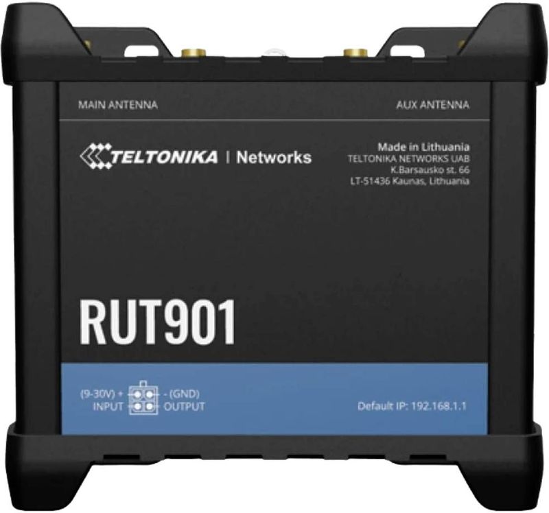 Teltonika - RUT901 - Router - Zwart - 4 Ethernet Poorten