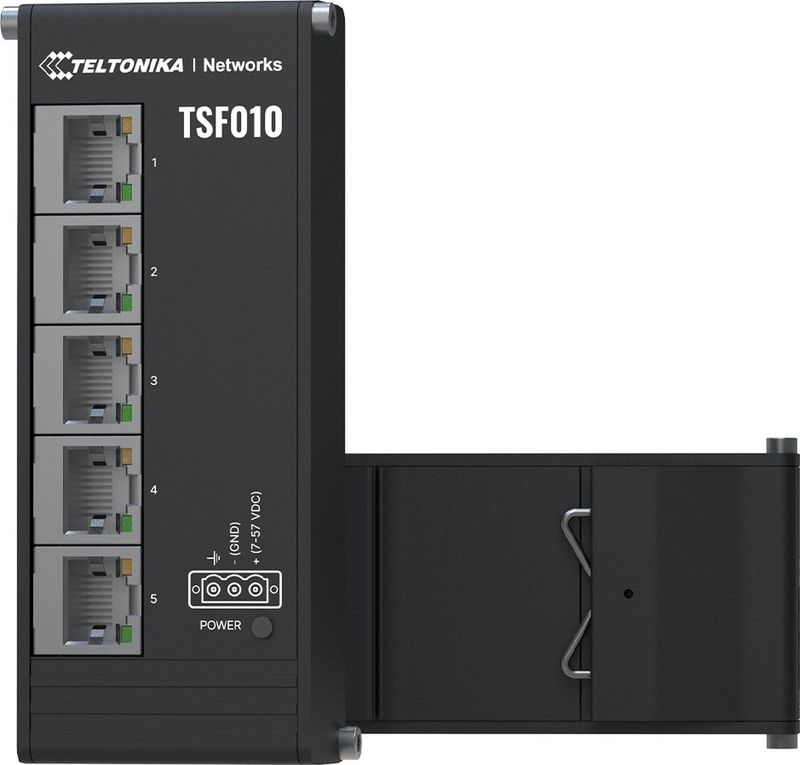 TELTONIKA - TSF010 - Ethernet-Switch - Zwart - 5 x 10/100 Aansluitingen