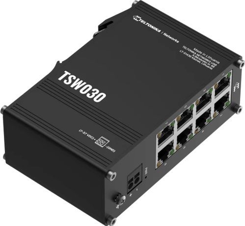 Teltonika NETWORKS TSW030 - 8-Port Ethernet Switch - Unmanaged - Zwart