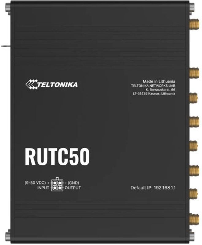 Teltonika - RUTC50 - Draadloze Router - Zwart - Gigabit Ethernet - Dual-band