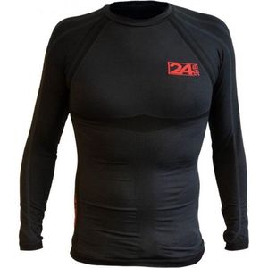 24-seven - Longsleeve - Thermoshirt - Zwart - Naadloos, Vochtregulerend, Ondersteuning voor Spieren