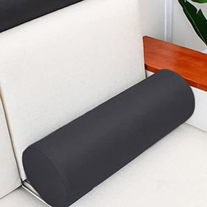 GGoty Rond bolster kussen, sofa bank bed armleuning ondersteuning kussen, waterdicht PU hoofdeinde nek lendenkussen voor thuis/bank/bed/auto (15 x 50 cm, zwart)