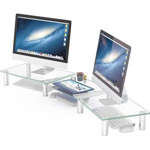 Monitorstandaard verhoger, metalen computerstandaard - Dual Monitor Stand Riser