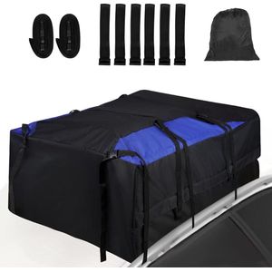Autodakkoffer 20 opvouwbaar zwart 600D imperiaaltas geschikte imperiaaltas opbergbox voor reizen en bagagevervoer, auto's, bestelwagens, SUV's