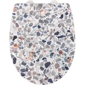 Wc-bril Terrazzo, High Gloss oppervlak, toiletdeksel met softclose-mechanisme van onbreekbaar thermoplast, recyclebare kunststof, afmetingen (B x D): 36,5 x 45 cm, meerkleurig